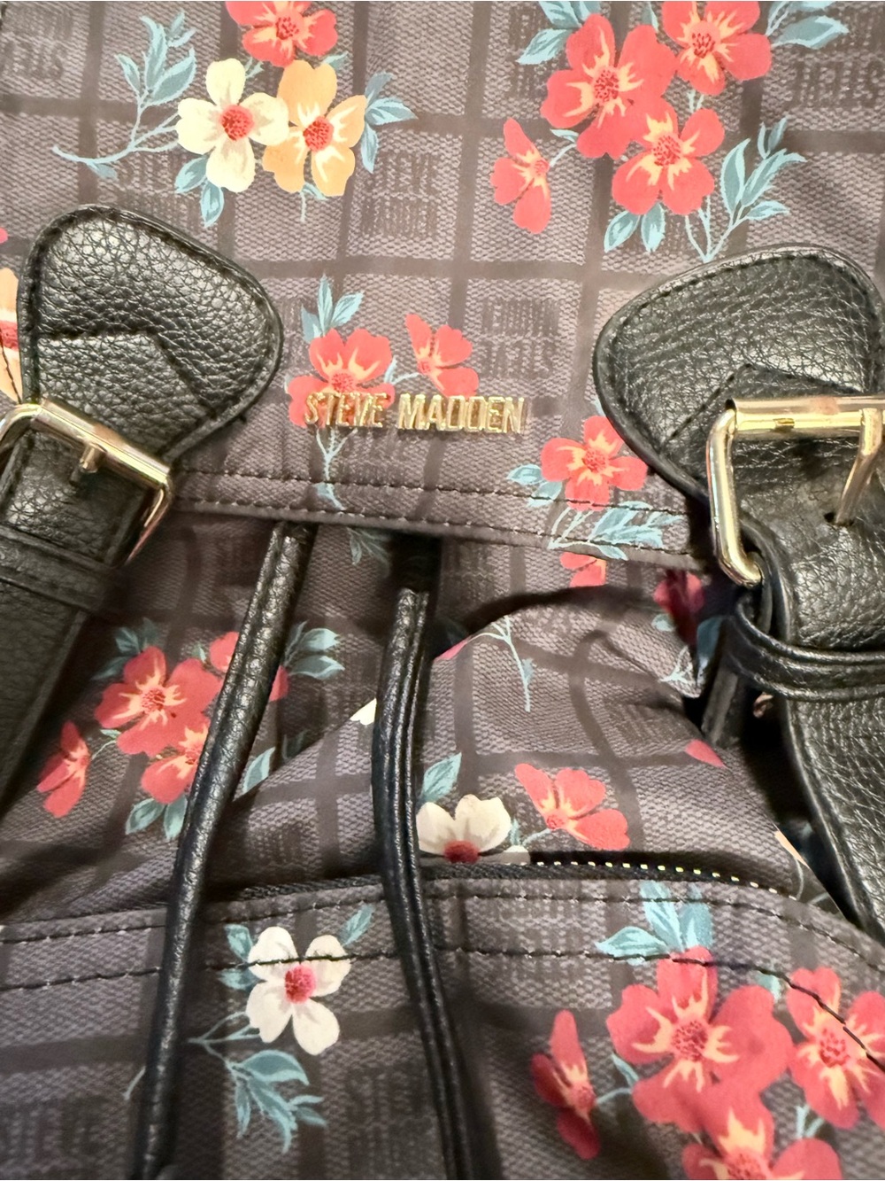 Steve Madden Floral Drawstring Backpack - Picture 2 of 9